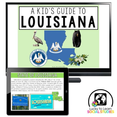Lucky to Learn Social Studies - US States - Louisiana - Teaching Slides