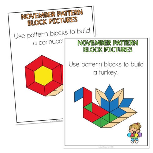 Morning Bins - November - Activity 14 - November Pattern Block Pictures
