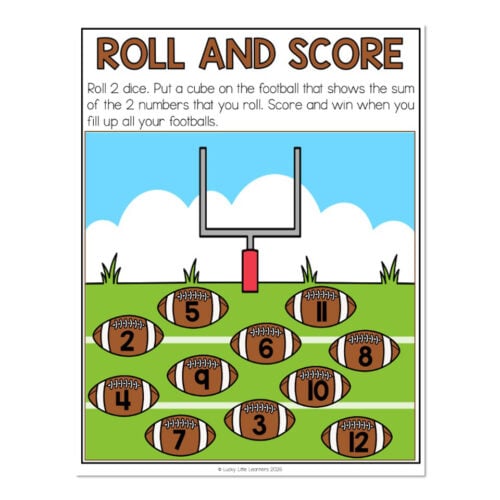 Morning Bins - November - Activity 2 - Roll and Score