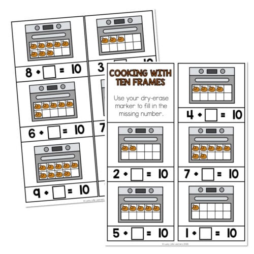 Morning Bins - November - Activity 6 - Cooking With Ten Frames