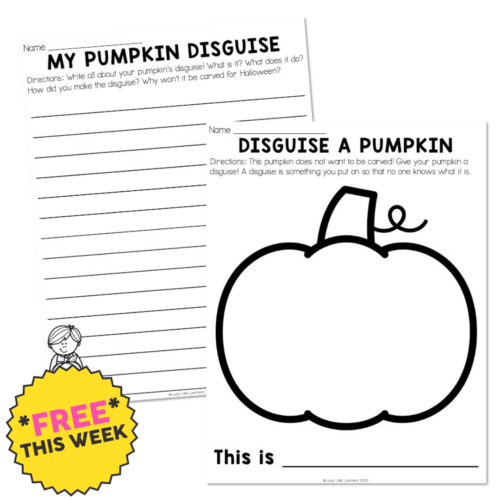 October and Halloween Sample Activity - Disguise a Pumpkin Craft and Writing