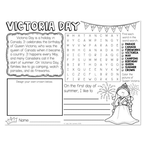 Placemat - Canada - Victoria Day