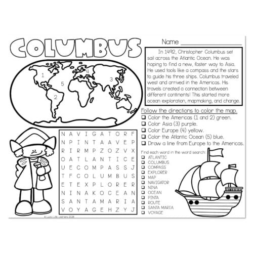 Placemat - Christopher Columbus