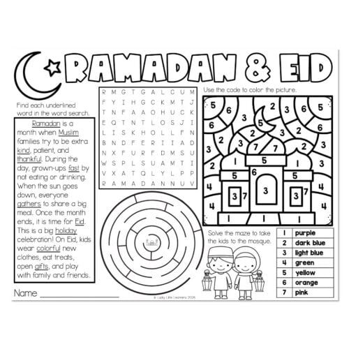 Placemat - Holidays Around the World - Ramadan and Eid