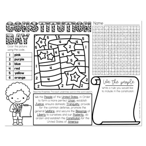 Placemat - USA Constitution Day